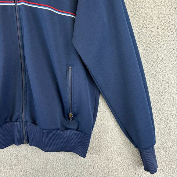 70s Track Jacket Mens Large Blokecore Streetwear Athletic Retro Full Zip Pocket - Picture 5 of 11